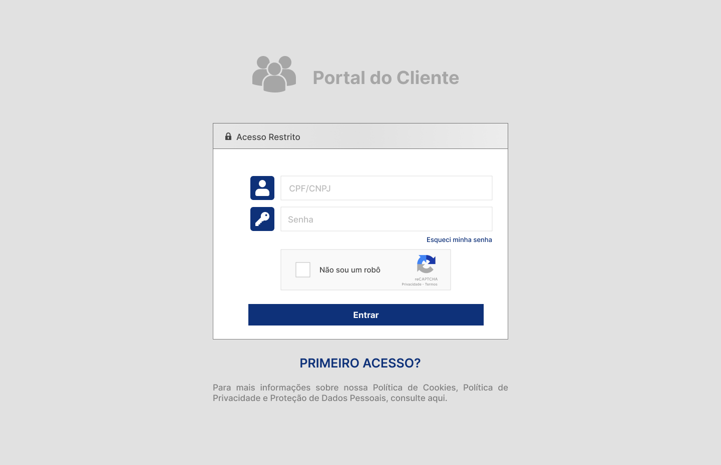 Portal do Cliente - Passo 1