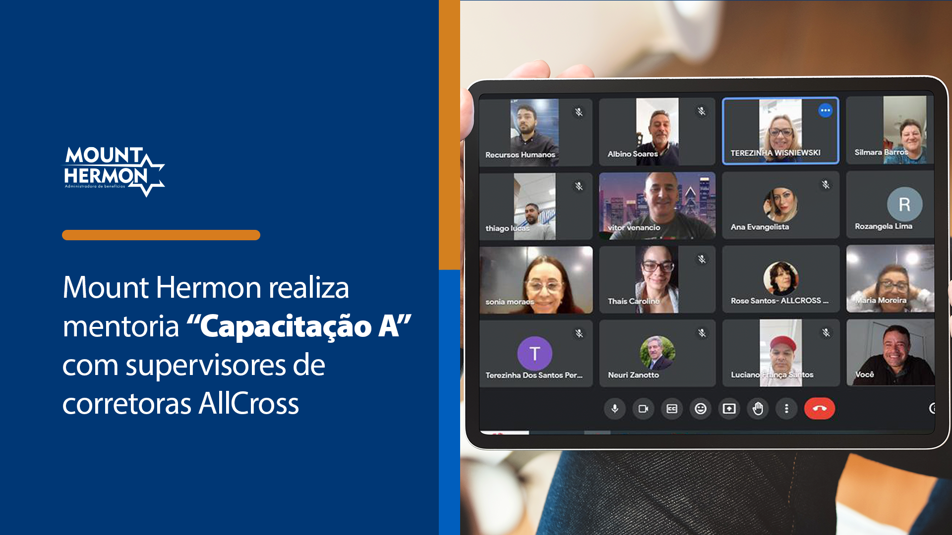 Mount Hermon realiza mentoria “Capacitação A” com supervisores de corretoras AllCross — Mount Hermon